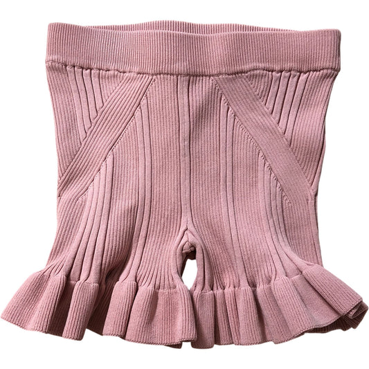River Island 9-10 Years Girls Ribbed Frill Hem Shorts Pale Pink