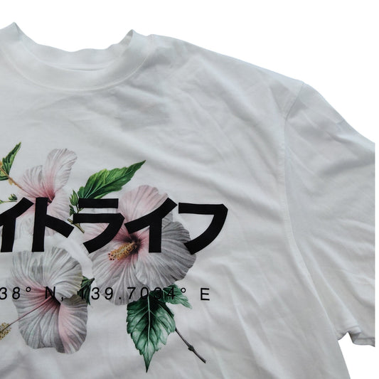 River Island Graphic T-Shirt Men's White Casual Wear Size XL Cotton Summer