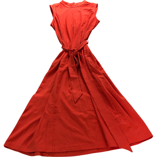 Orange High Neck Midi Dress - Size 20
