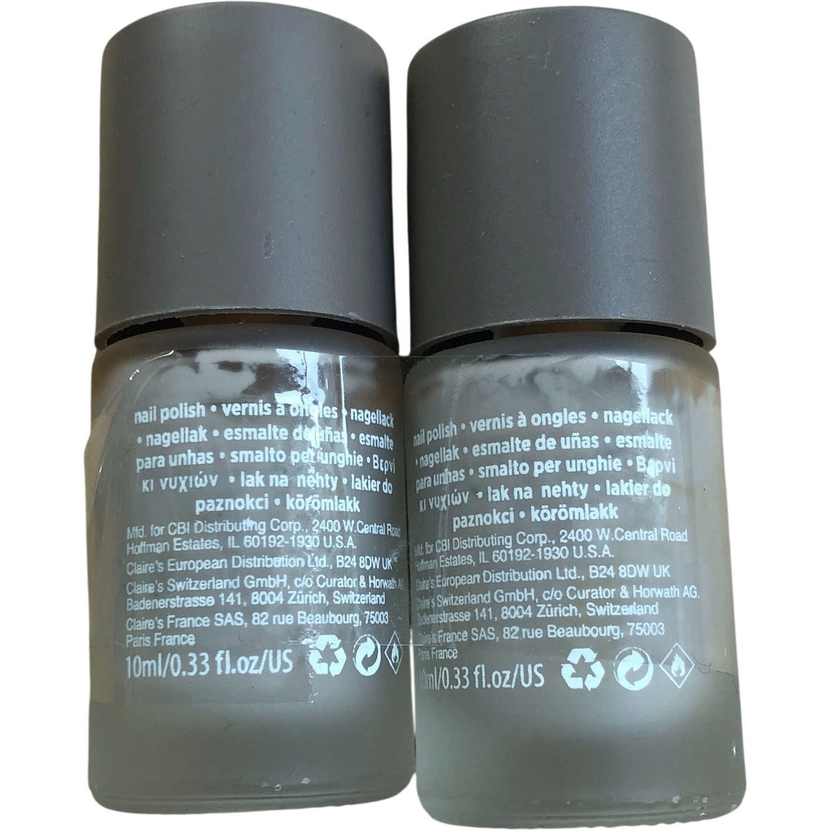 Claire's Matte Effect Nail Polish Duo 10ml Taupe