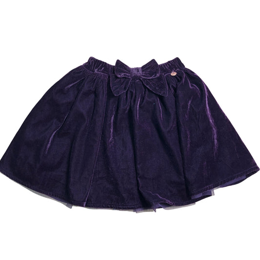 Angel & Rocket Girls Purple Velvet Bow Skirt Age 6 Cute Dressy Style