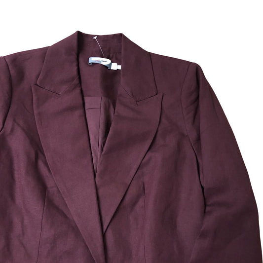 Women's Burgundy Smart Blazer Jacket Size M Stylish Design