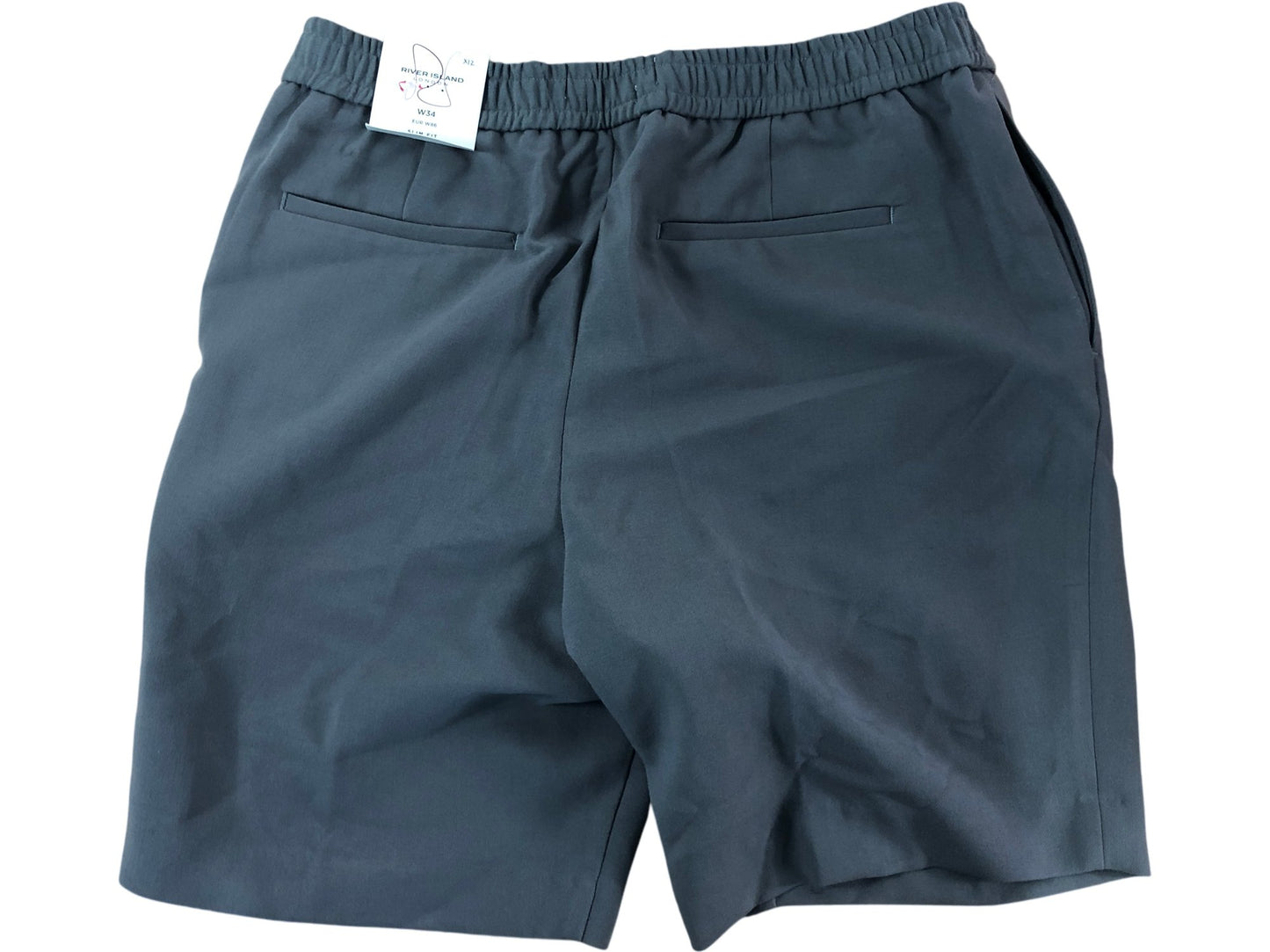 River Island Men's Shorts Size W34 Grey Leisure Wear Stretch Comfortable