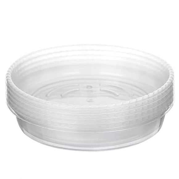 5 Pack Planter Saucers Clear Plastic Garden Indoor Outdoor 36cm Width 13cm Deep