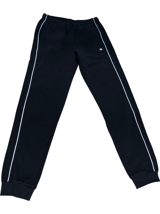 Champion Boys Track Trousers Black White Contrast Stripes Athletic 13-14 Years