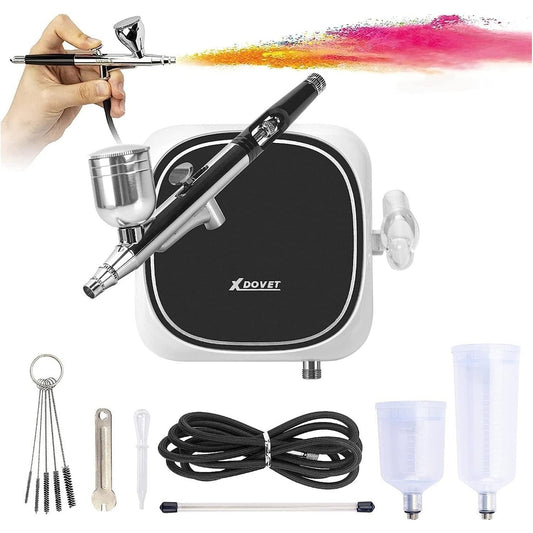 XDOVET Airbrush Set 30PSI Airbrush Kit with Compressor For Tattoo & Makeup