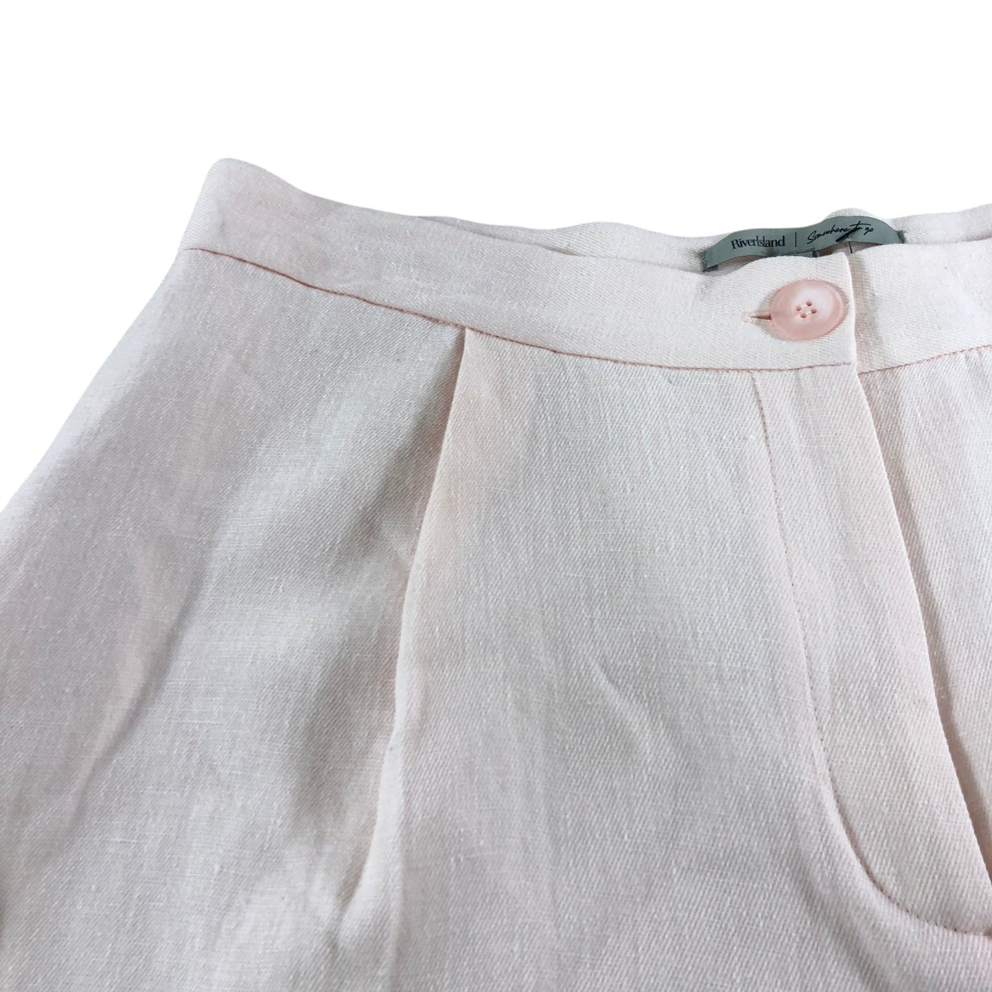 River Island Women's Shorts UK18 Peach Pleated Lightweight Casual Wear
