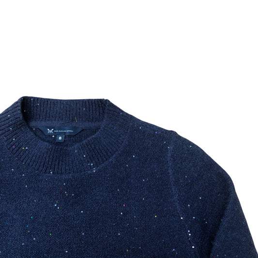 Crew Clothing Company Navy Sparkle Crew Neck Sweater Size 8