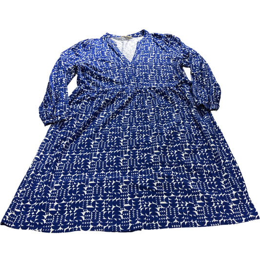 Blue Geometric Jersey Mini Dress - Size 22