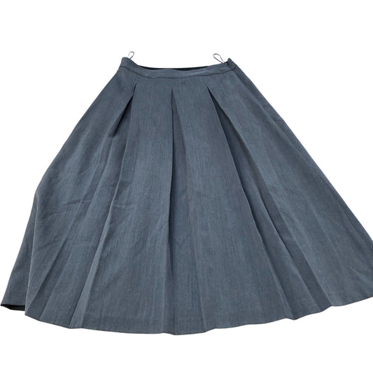 River Island Pleated Midi Skirt UK12 Women's Grey Polyester Blend
