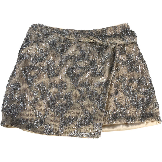 River Island Sequin Mini Skort UK12 Women's Metallic Glam Party Wear