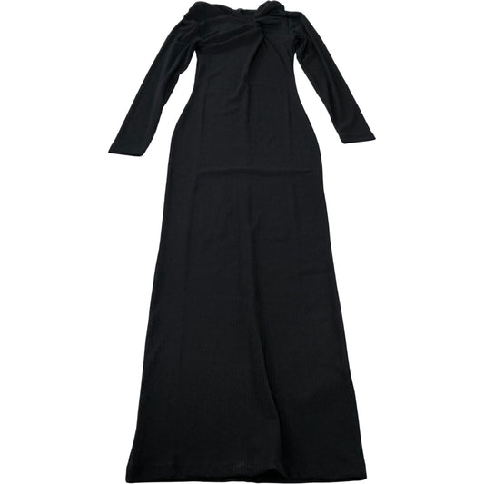 River Island Long Sleeve Dark Grey Dress XS Women's Elegant Twist Design
