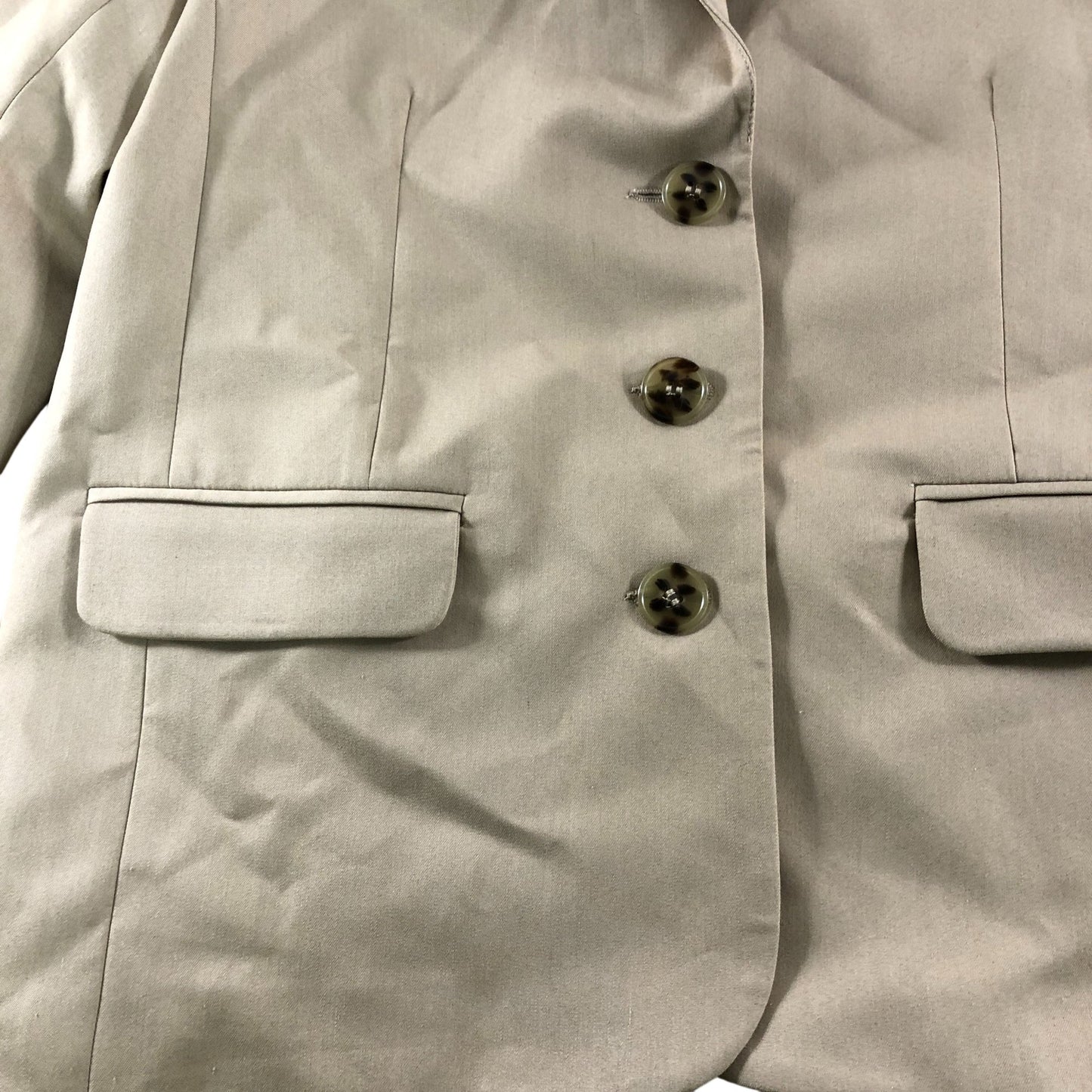 River Island UK10 Women's Beige Blazer Tailored Jacket Button Front