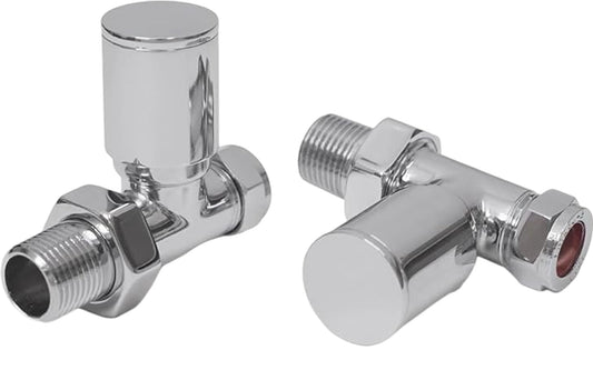 VANCORO Radiator Valve Set 15mm x 1/2 Chrome Finish Plumbing Parts DIY