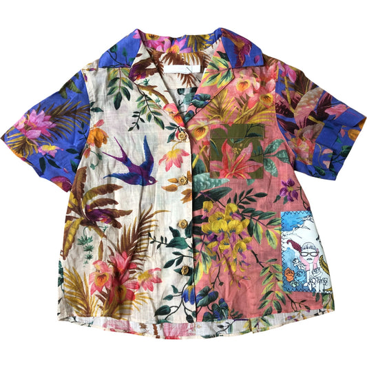 Zimmermann Tropicana Floral Print Short Sleeve Shirt 6 Years Kids Summer Top