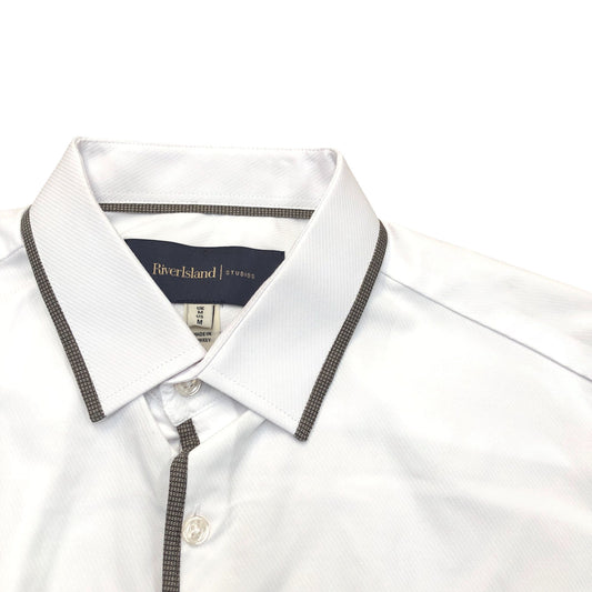 River Island Formal Shirt White With Contrast Trim