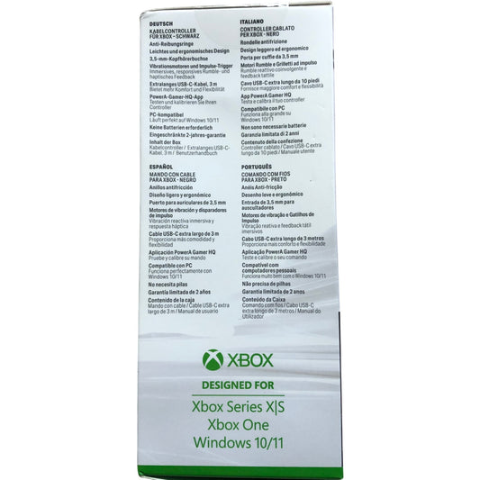 POWERA Wired Controller For Xbox Black Impulse Triggers Dual Motors 10ft Cable