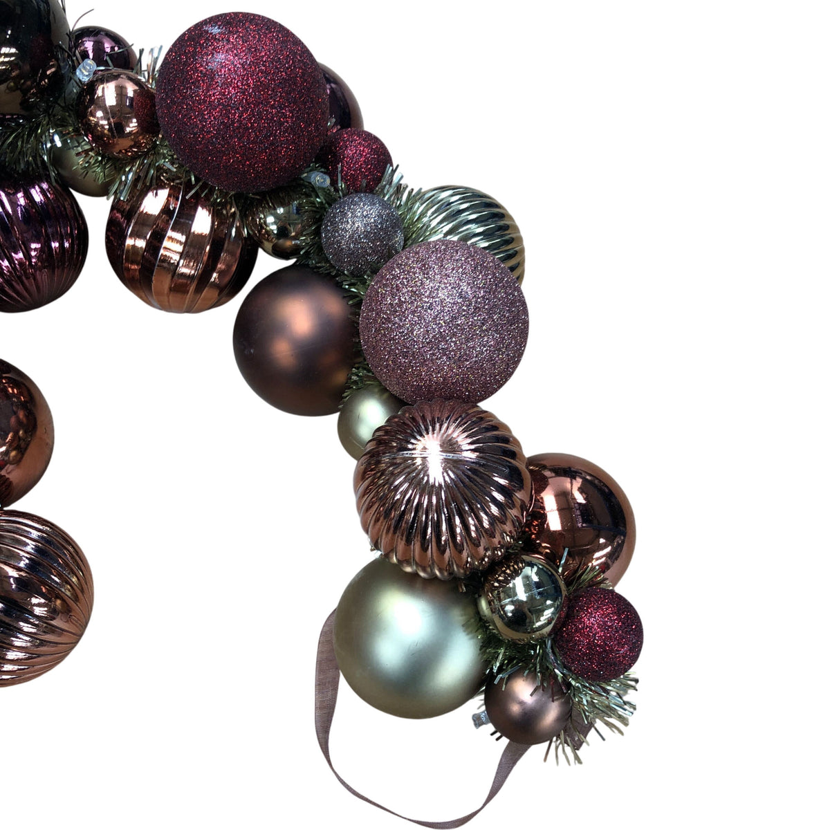 Festive Rose Gold Bauble Garland 145cm