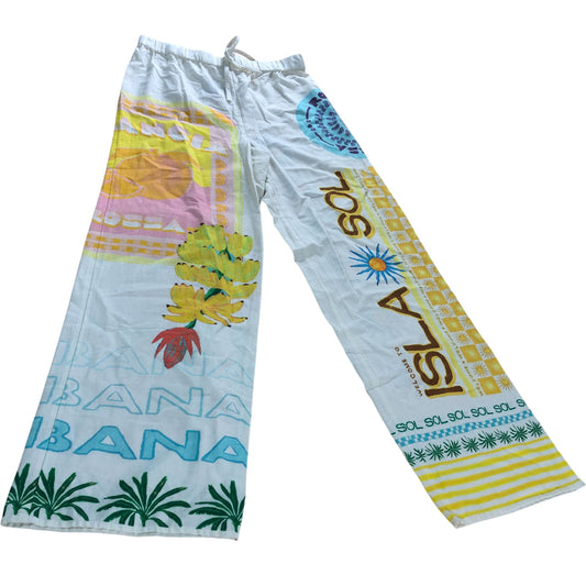 River Island Women's Trousers UK S Floral Printed Wide Leg Casual Cotton