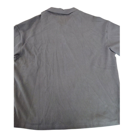 River Island Men's Brown Polo Shirt Size UK L Ribbed Cotton Top