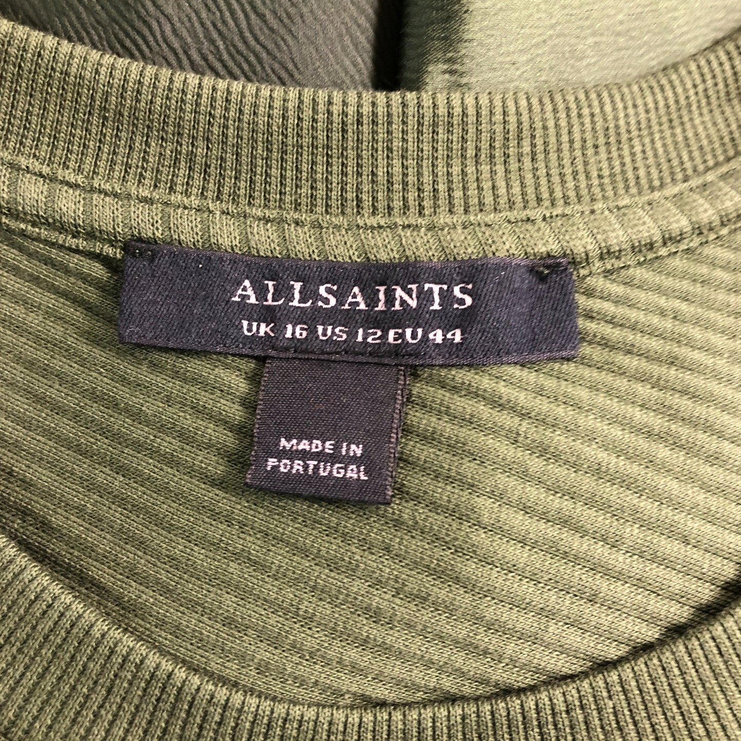 AllSaints Women's Dress UK16 Pia Satin Green Sleeveless Design Casual Style