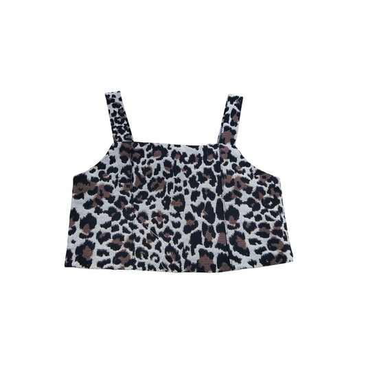 River Island Girls Crop Top Age 11 Leopard Print Adjustable Straps Party Wear