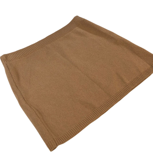 River Island Women's Camel Knitted Skirt Size L Stylish Warm Casual Wear