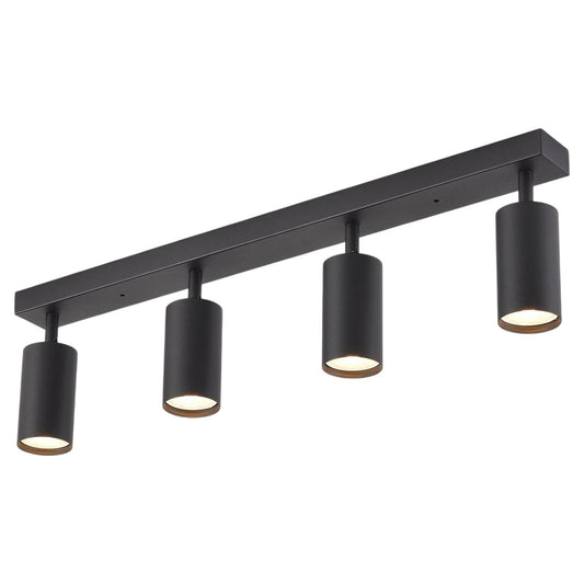 ROMKE Modern Rectangle 4 Way Ceiling Spotlight Fitting GU10 Black