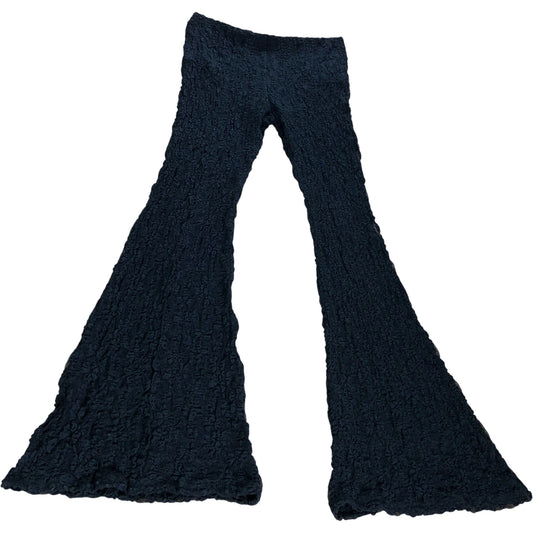 River Island Black Flared Trousers UK12 Women's Lace Textured