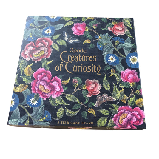 Spode Features Of Curiosity 3 Tier Cake Stand Floral Design Collectible