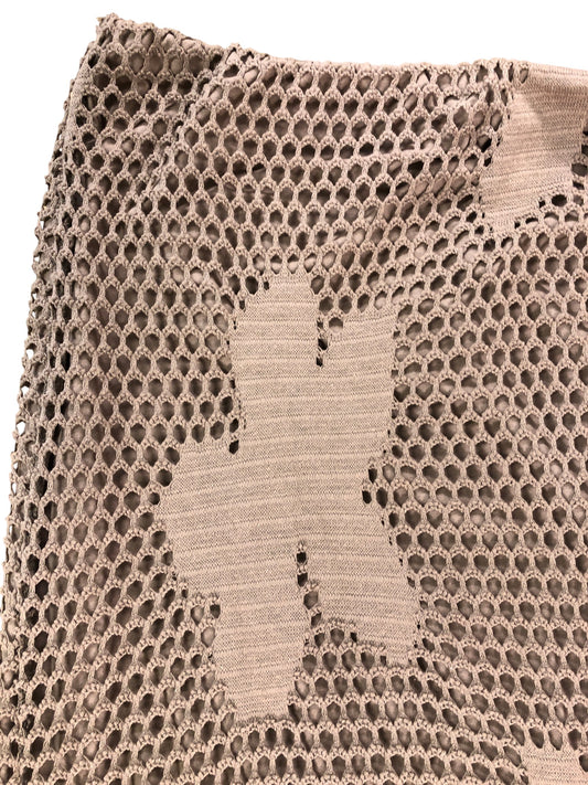 River Island Mesh Midi Skirt UK Large Women's Brown Floral Pattern New with Tags