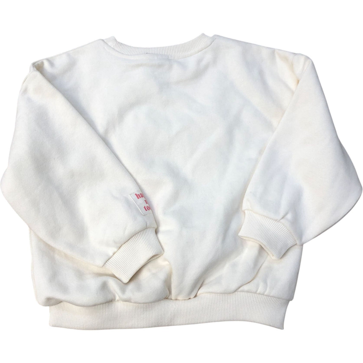 Kids White Heart Sweatshirt Size 6-7 Years