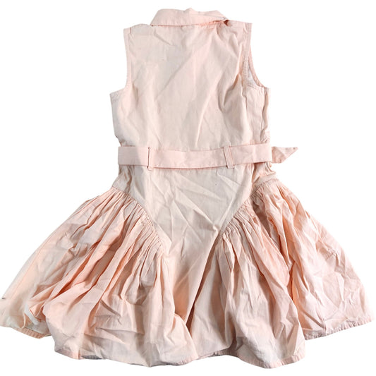 River Island Mini Sleeveless Dress UK4 Girls Light Orange Button Up Style