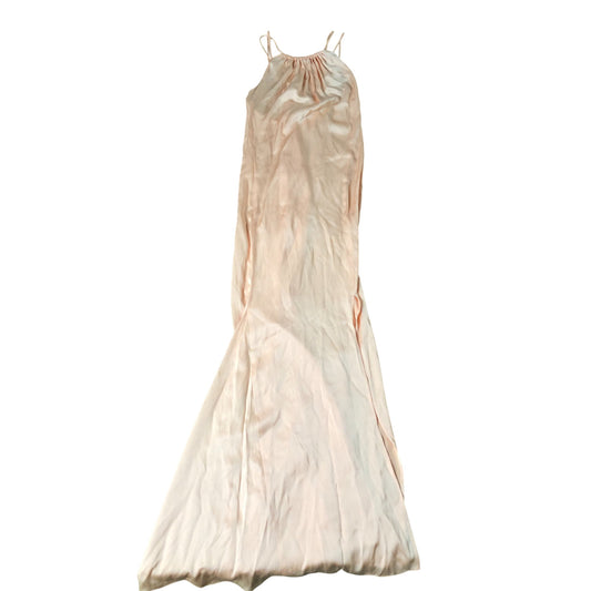 Women's Maxi Dress Peach Long Sleeveless Elegant Stretch Fit Size 8