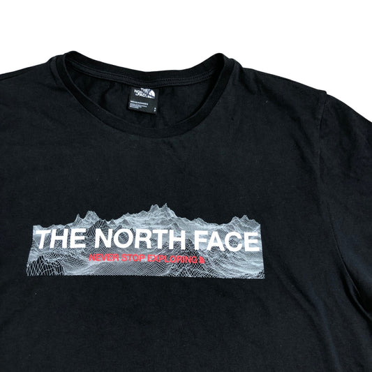 The North Face Men's T-Shirt Size Small Black Graphic Logo Cotton Short Sleeve