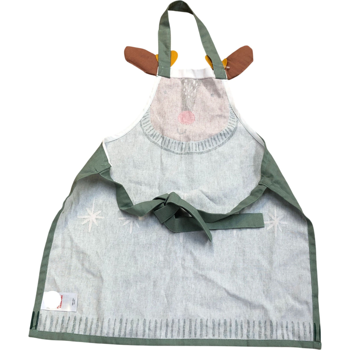 Kids Reindeer Apron 100% Cotton Festive Kitchen Accessory