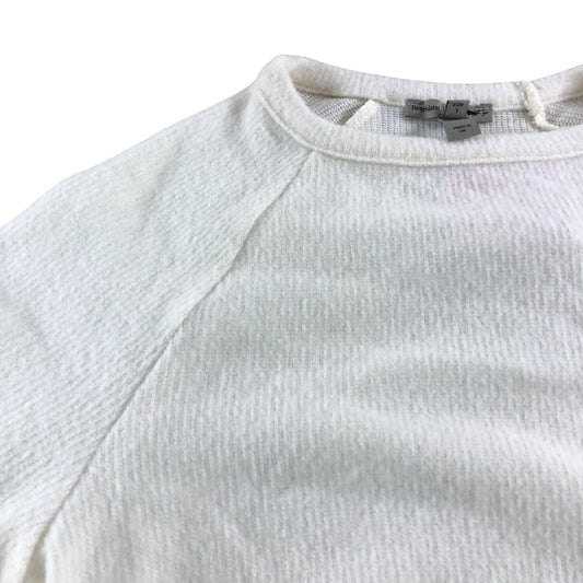 River Island Women's XS Cream Cropped Sweater Long Sleeve Pull Tie