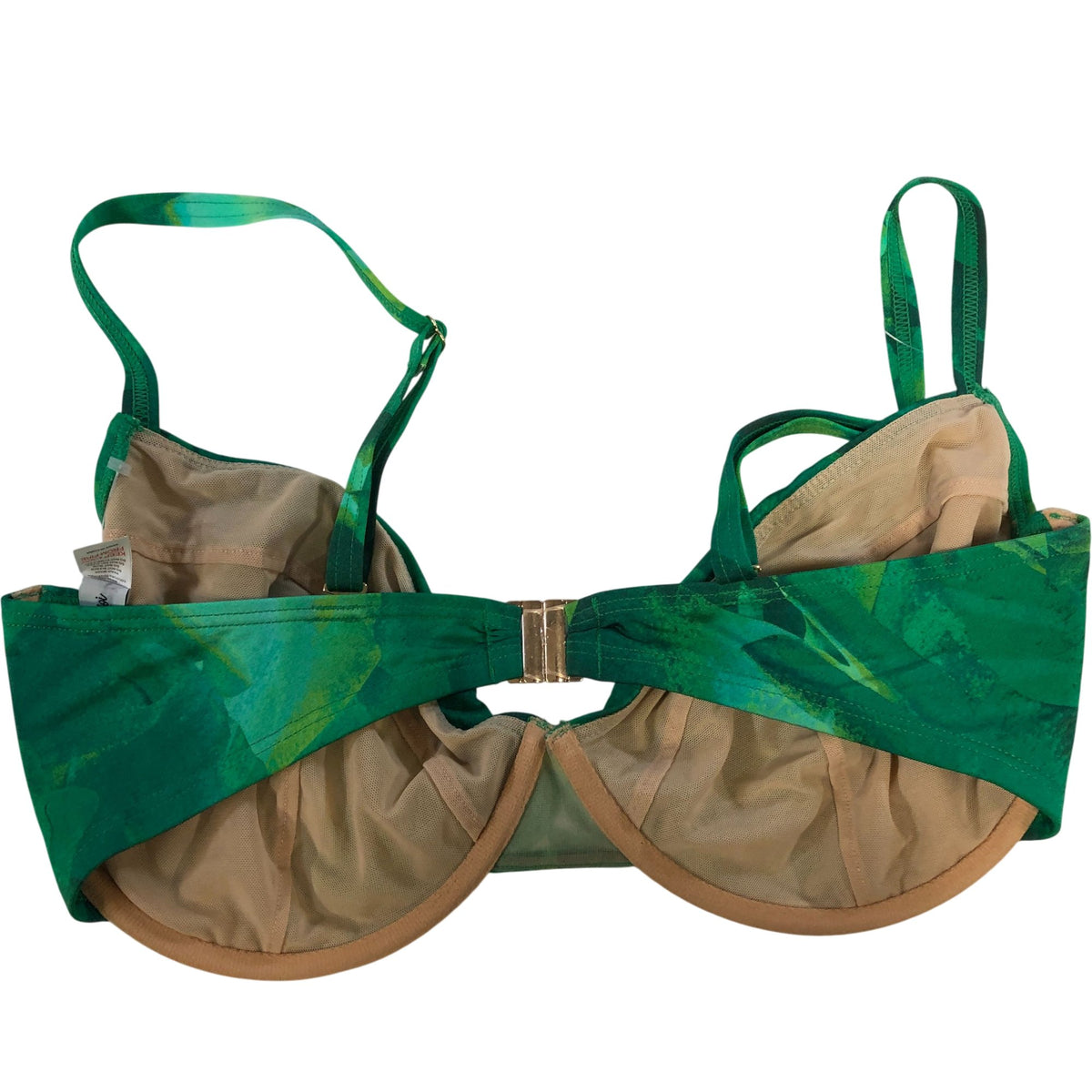 Pour Moi Green Swim Bra Size 36FF Women Recycled Polyamide Eco Friendly