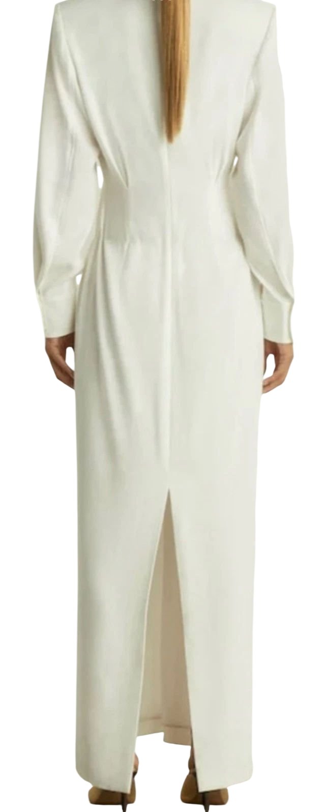 Women's Hattie V Neck Maxi Dress Cream Elegant Style Size 8