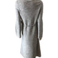 Casual Dress Grey Long Sleeve Relaxed Fit Women's Belted Midi Dress Size 8