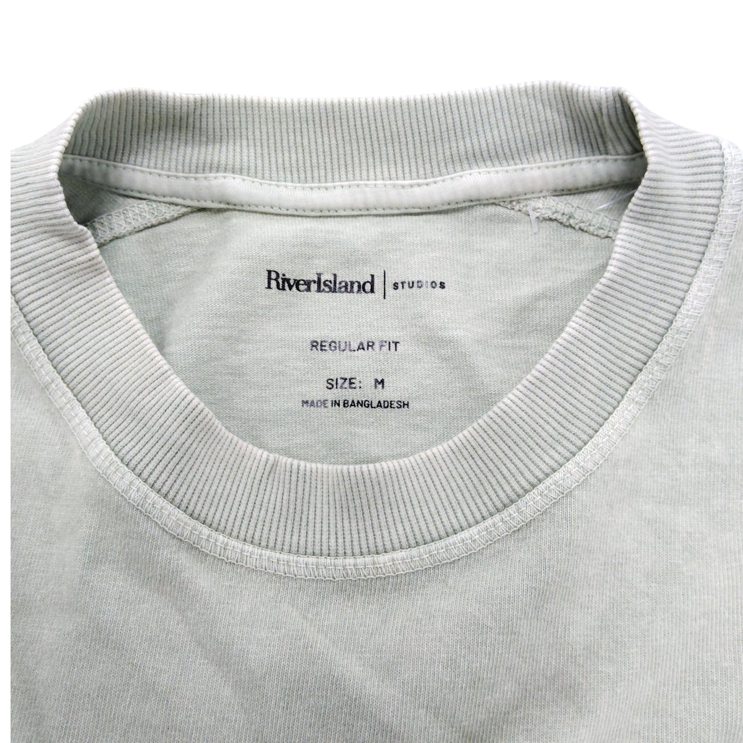 River Island Studio Men's M T-Shirt Short Sleeve Pocket Mint Green Casual Wear