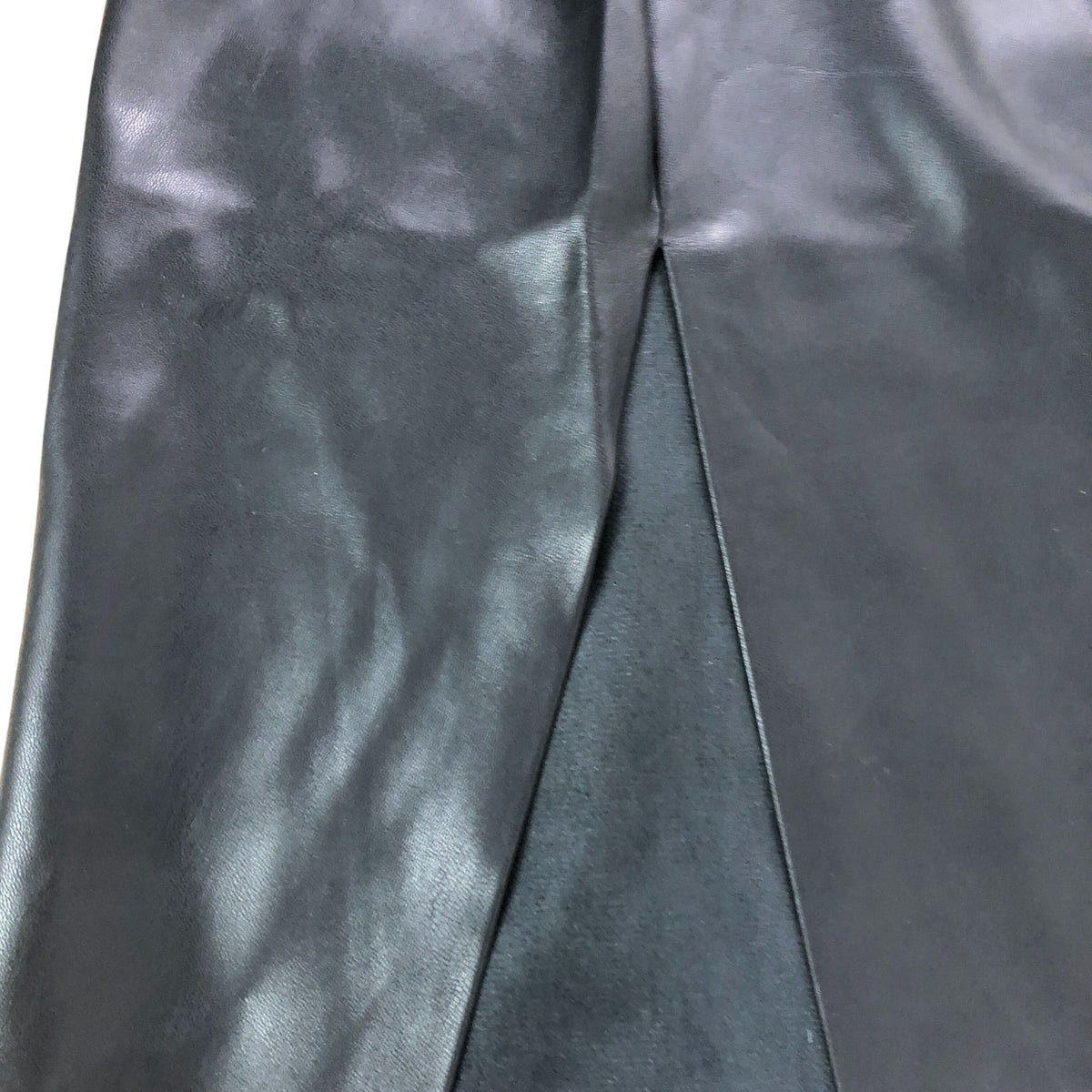 River Island Black Faux Leather Midi Skirt UK18 Women's Wrap