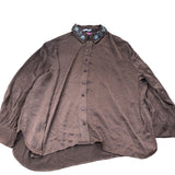 Brown Blouse UK22 Women's Embellished Collar 100% Polyester Top