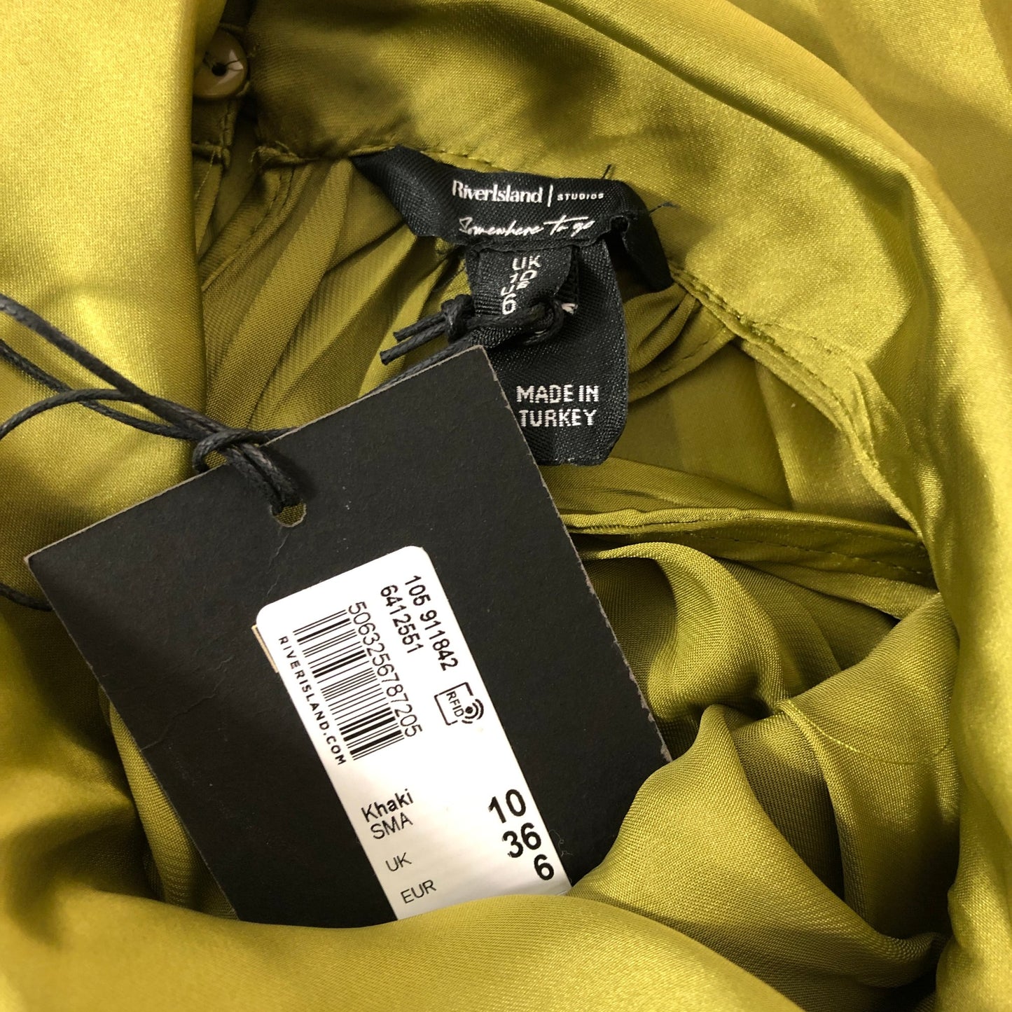 Rivers Island Studio Halter Neck Top Size 10 Women's Khaki Pleated Design