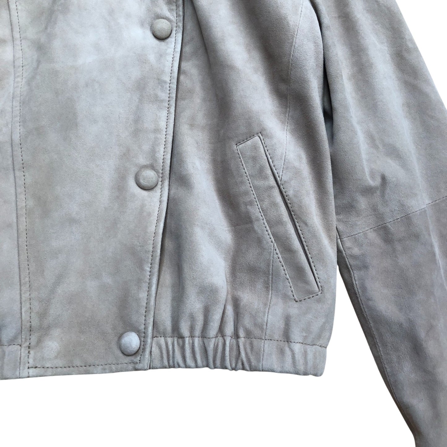 Suede Cropped Pilot Bomber Jacket - Size XS