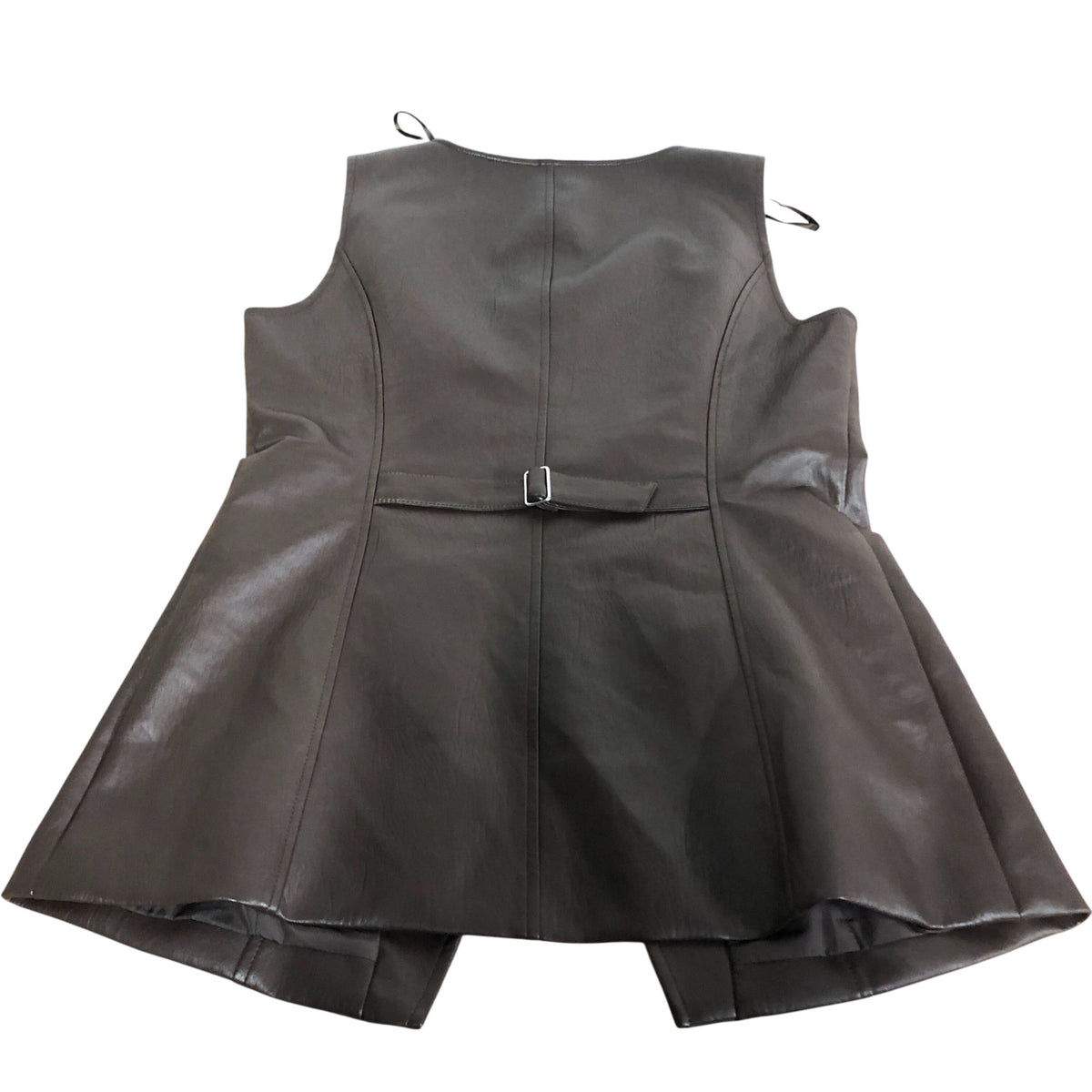 River Island Brown Sleeveless Vest Size 12 Women's Lightweight Button Up