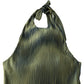 River Island Womens Top Green Plisse Sleeveless Halter Neck