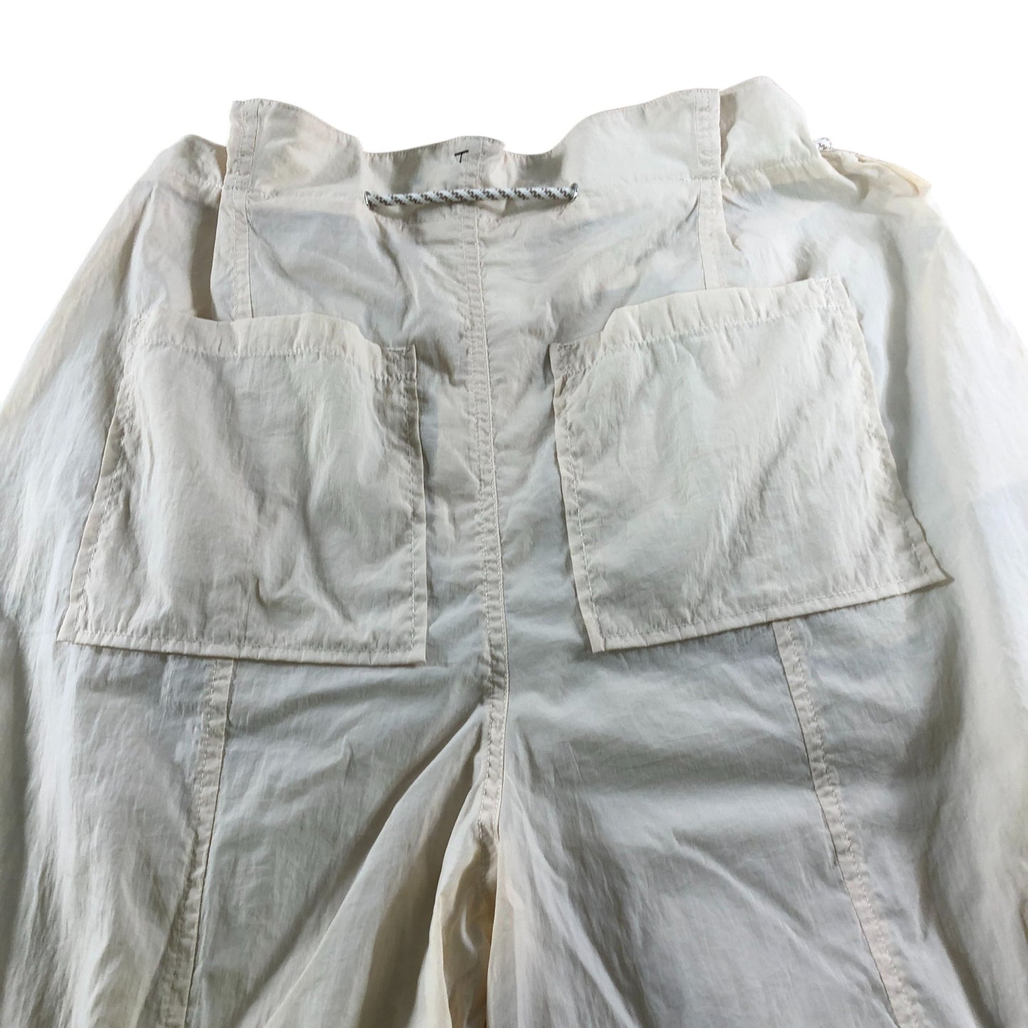 River Island Cargo Trousers UK14 Women's Cream Lightweight