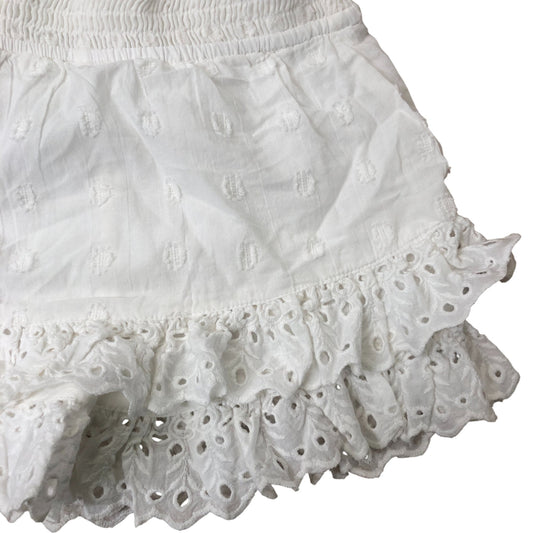 River Island Girls White Frill Shorts Age 4-5 Years Embroidered Cotton