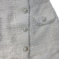 River Island White Faux Fur Trim Skirt Size 12 Women Elegant Tweed Style